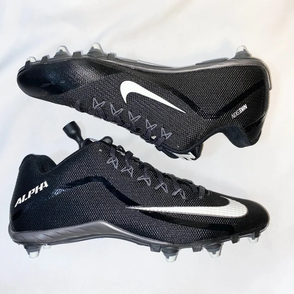 Nike Alpha Pro 2 Low TD Football Cleats Black White 719928-010‎ Mens Size 15